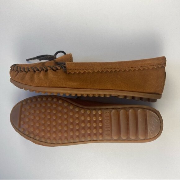 MINNETONKA Brown Suede Skimmer Moccasins - Picture 5 of 10